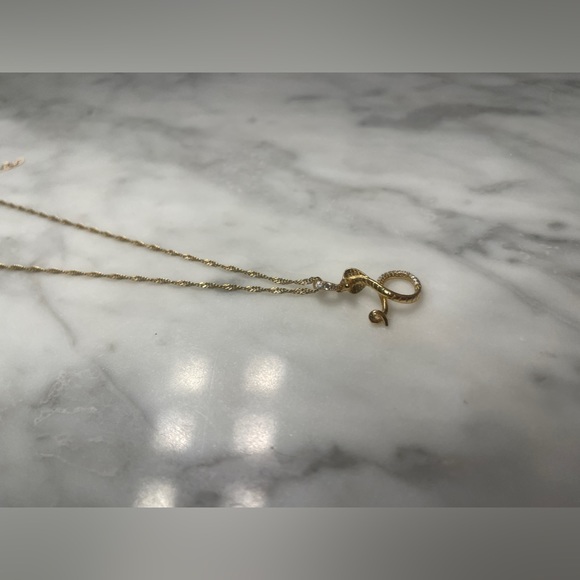Gold Snake Rhinestone Necklace - Picture 4 of 5